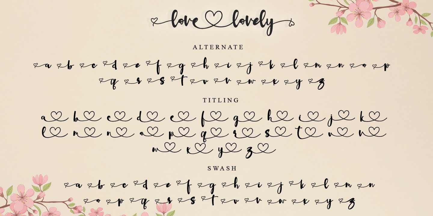 Beispiel einer Love Lovely-Schriftart #3